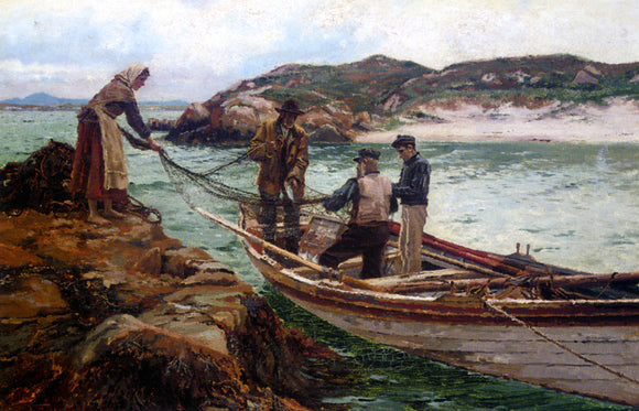  William Henry Bartlett Landing The Catch - Canvas Art Print