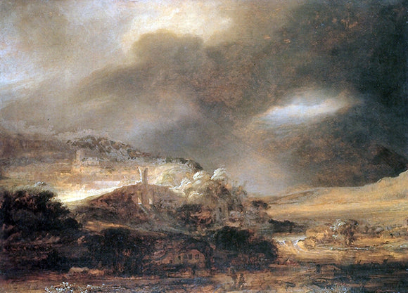  Rembrandt Van Rijn Landscape - Canvas Art Print