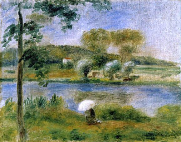  Pierre Auguste Renoir Landscape: Banks of the River - Canvas Art Print
