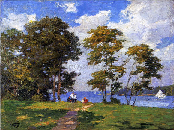  Edward Potthast Landscape by the Shore (also known as The Picnic) - Canvas Art Print