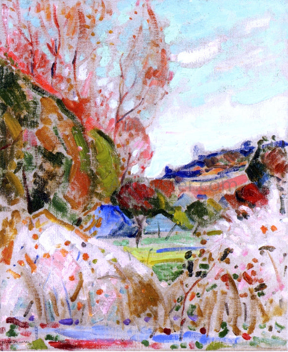  Alfred Henry Maurer Landscape in Green and Pink - Canvas Art Print