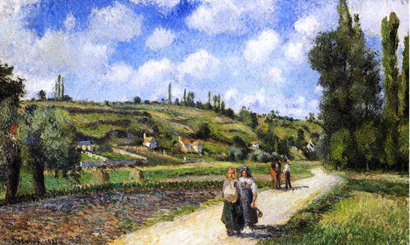  Camille Pissarro Landscape near Pontoise, the Auvers Road - Canvas Art Print