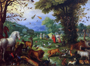  The Elder Jan Bruegel Landscape of Paradise and the Loading of the Animals in Noah's Ark - Canvas Art Print