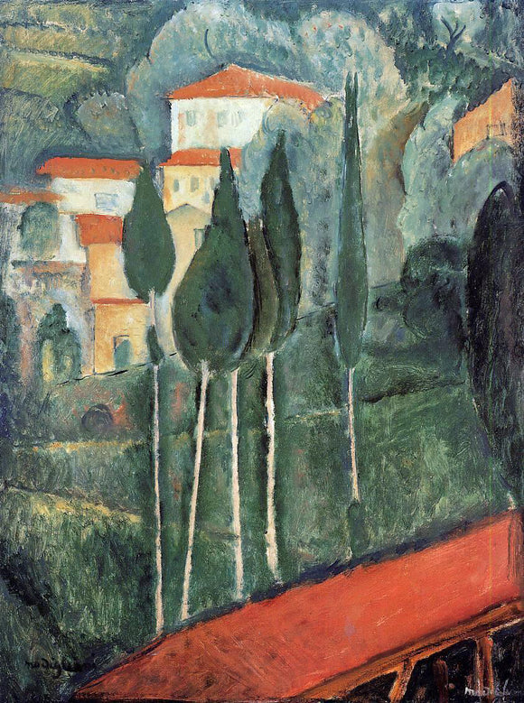  Amedeo Modigliani Landscape, Southern France - Canvas Art Print