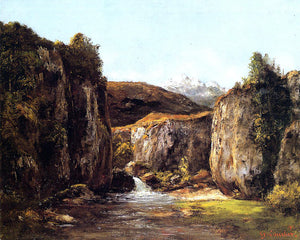  Gustave Courbet Landscape: The Source among the Rocks of the Doubs - Canvas Art Print