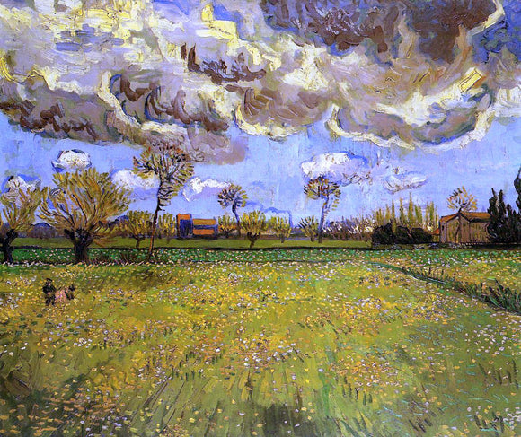  Vincent Van Gogh Landscape under a Stormy Sky - Canvas Art Print