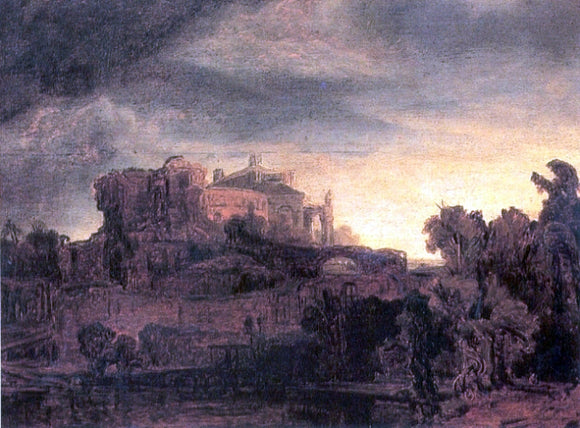  Rembrandt Van Rijn Landscape with a Castle - Canvas Art Print