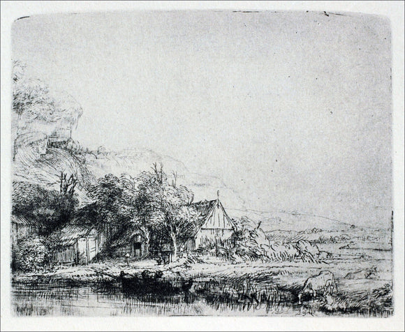  Rembrandt Van Rijn The Landscape with a Cow Drinking - Canvas Art Print