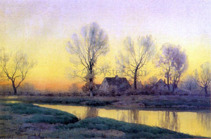  Henry Farrer Landscape with a House near a Lake - Canvas Art Print