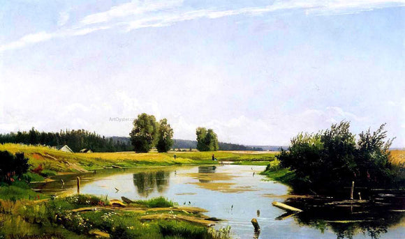  Ivan Ivanovich Shishkin Landscape with a lake - Canvas Art Print