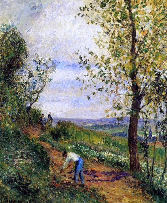  Camille Pissarro Landscape with a Man Digging - Canvas Art Print