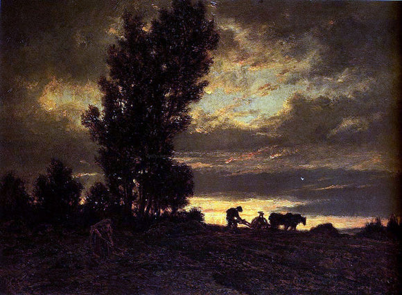  Theodore Rousseau Landscape With A Ploughman - Canvas Art Print