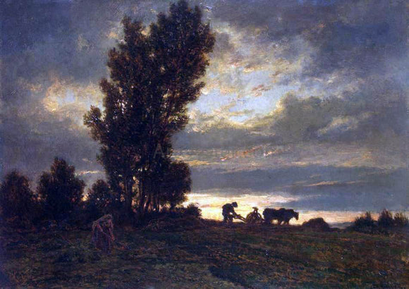  Theodore Rousseau Landscape with a Plowman - Canvas Art Print