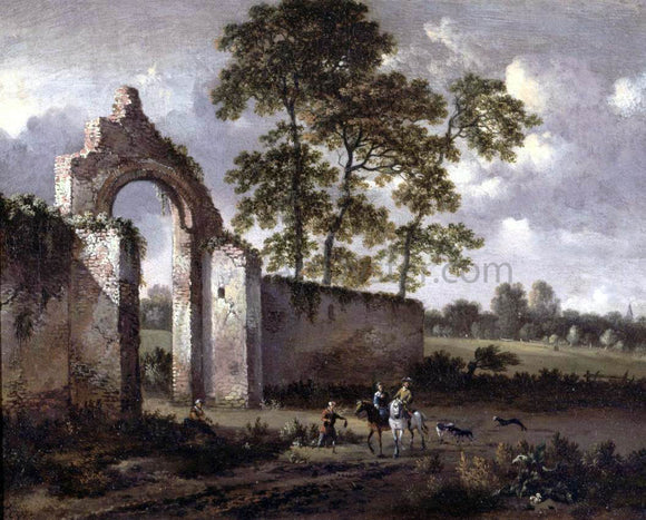  Jan Wynants Landscape with a Ruined Archway - Canvas Art Print