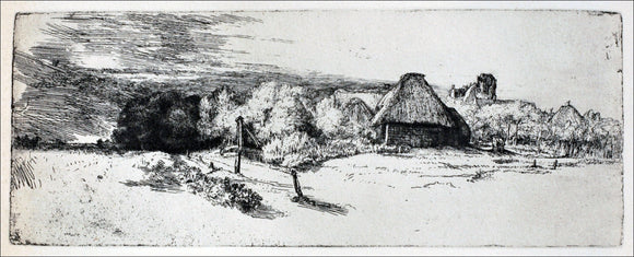  Rembrandt Van Rijn The Landscape with a Ruined Tower and a Clear Foreground - Canvas Art Print