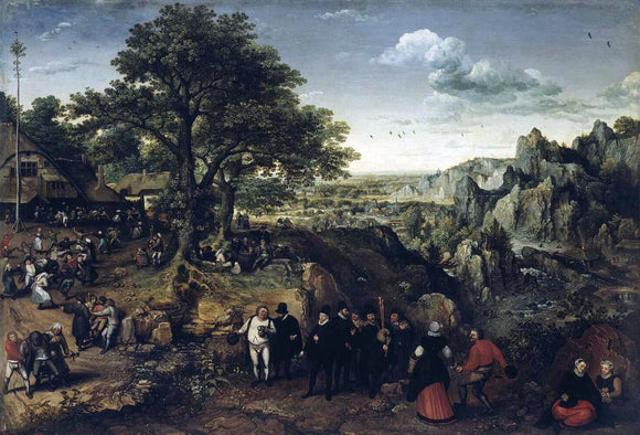  Lucas Van Valkenborch Landscape with a Rural Festival - Canvas Art Print