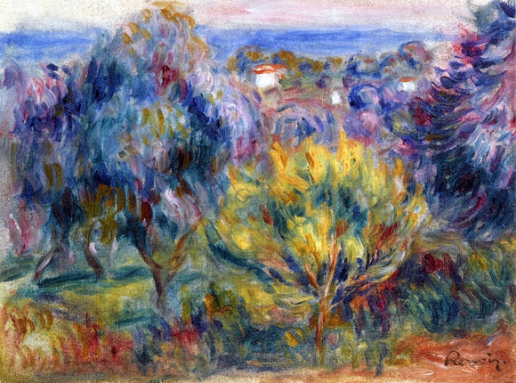  Pierre Auguste Renoir Landscape with a View of the Sea - Canvas Art Print