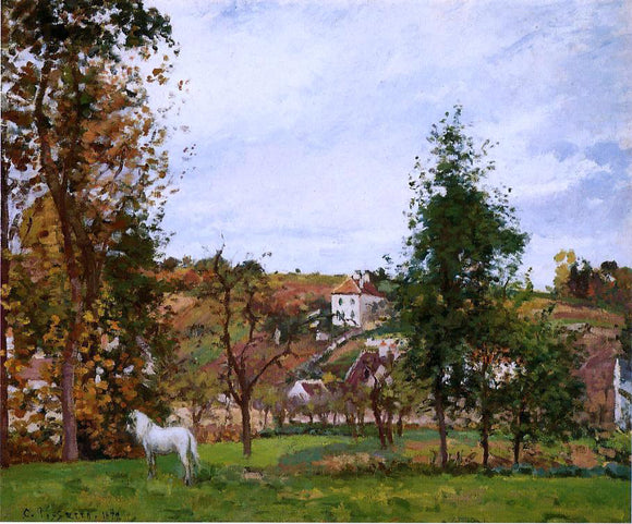  Camille Pissarro Landscape with a White Horse in a Meadow, L'Hermitage - Canvas Art Print