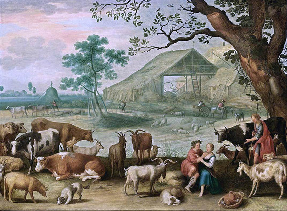  The Younger Willem Van  Nieulandt Landscape with Amorous Shepherds - Canvas Art Print