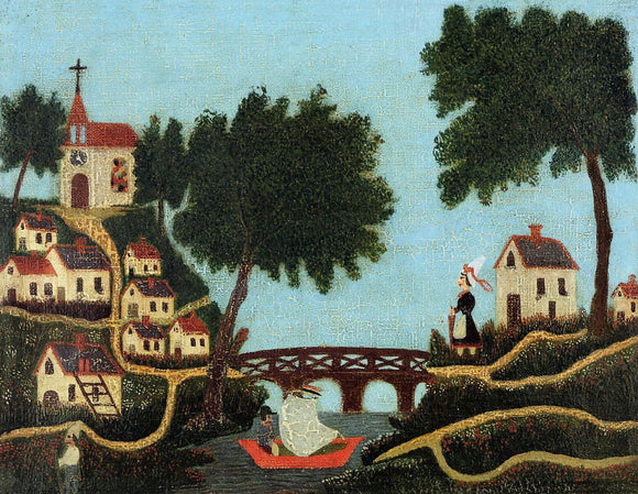  Henri Rousseau Landscape with Bridge - Canvas Art Print