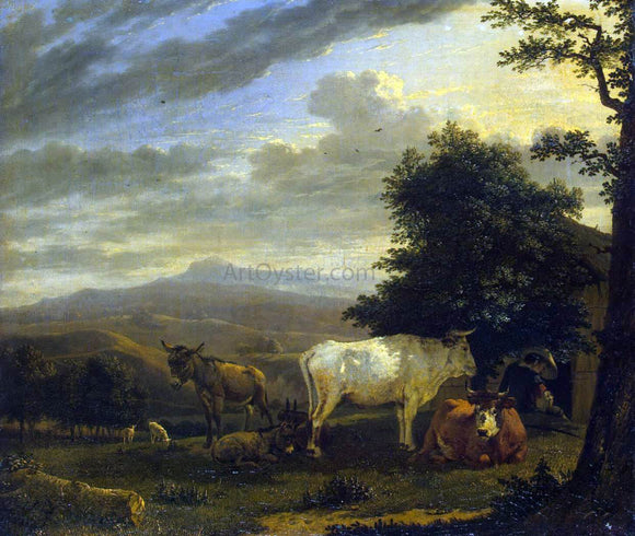  Karel Dujardin Landscape with Cattle - Canvas Art Print