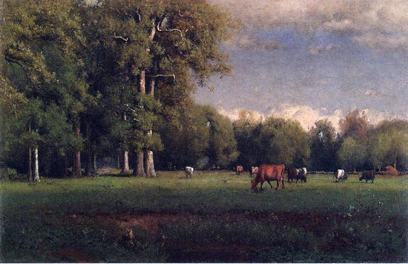  George Inness Landscape with Cattle - Canvas Art Print