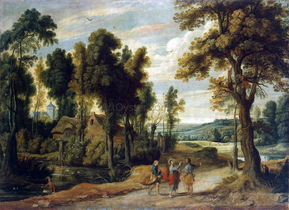  Jan Wildens Landscape with Christ and his Disciples on the Road to Emmaus - Canvas Art Print