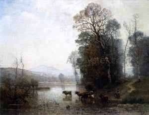  Louis-Aime Japy Landscape with Cows - Canvas Art Print