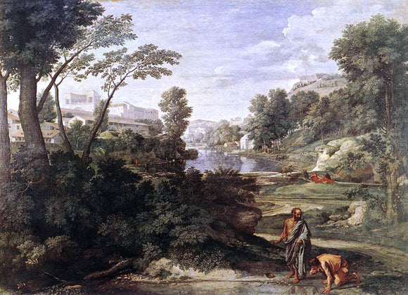  Nicolas Poussin Landscape with Diogenes - Canvas Art Print
