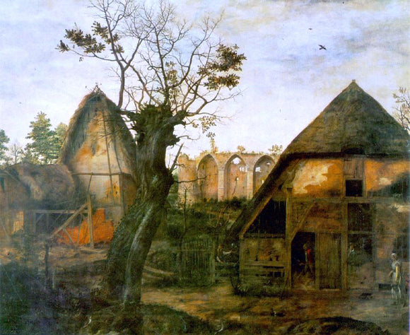  Cornelis Van Dalem Landscape with Farm - Canvas Art Print