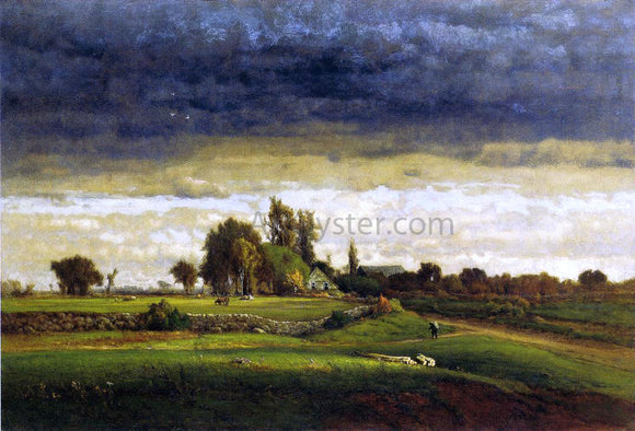  George Inness Landscape with Farmhouse - Canvas Art Print