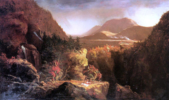 Thomas Cole Landscape with Figures: A Scene from 'The Last of the Mohicans' - Canvas Art Print