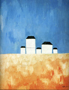  Kazimir Malevich Landscape with Five Houses - Canvas Art Print