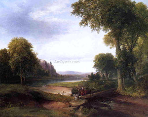  Thomas Doughty Landscape with Footbridge - Canvas Art Print