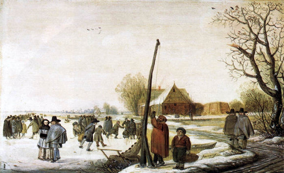  Barend Avercamp Landscape with Frozen River - Canvas Art Print