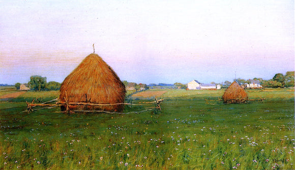 Henry Golden Dearth Landscape with Haystacks - Canvas Art Print