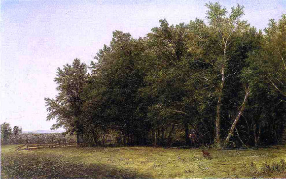  John W Casilear Landscape with Hunter - Canvas Art Print