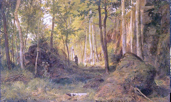  Ivan Ivanovich Shishkin Landscape with Hunter, Island Valaam - Canvas Art Print