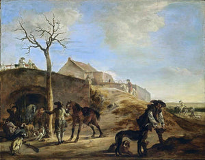 Dirck Willemsz Stoop Landscape with Huntsmen - Canvas Art Print