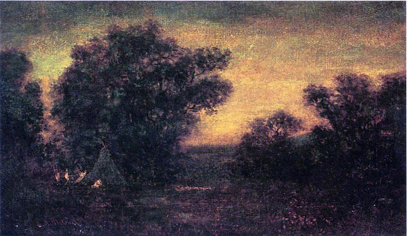  Ralph Albert Blakelock Landscape with Indian Encampment - Canvas Art Print