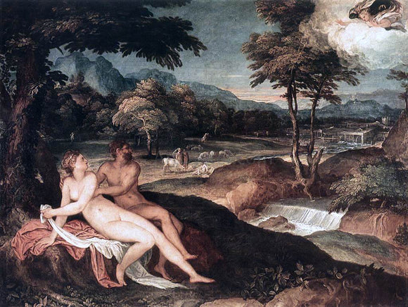  Lambert Sustris Landscape with Jupiter and Io - Canvas Art Print