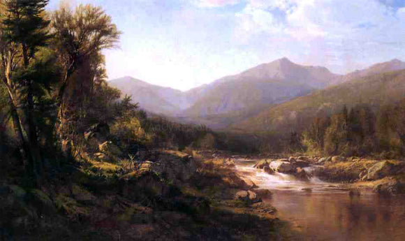  Alexander Helwig Wyant Landscape with Mountains and Stream - Canvas Art Print