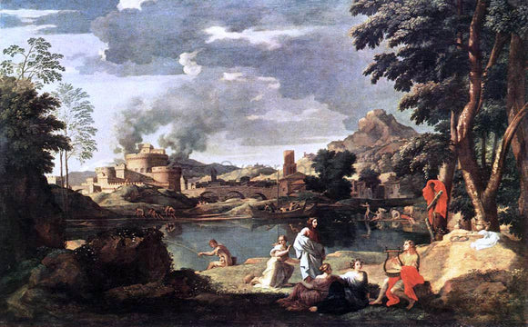  Nicolas Poussin Landscape with Orpheus and Euridice - Canvas Art Print