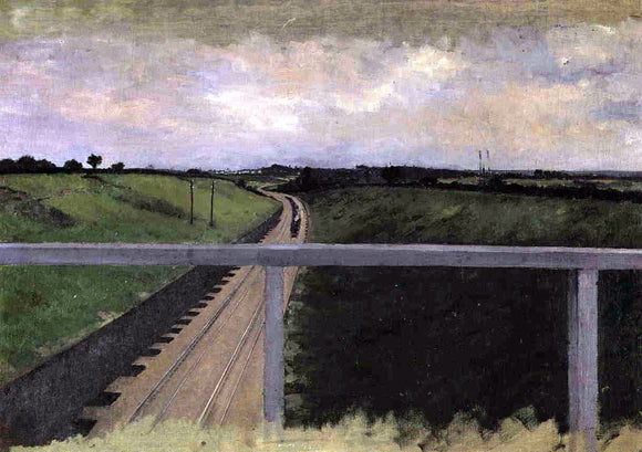  Gustave Caillebotte Landscape with Railway Tracks - Canvas Art Print