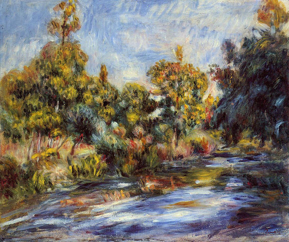  Pierre Auguste Renoir Landscape with River - Canvas Art Print