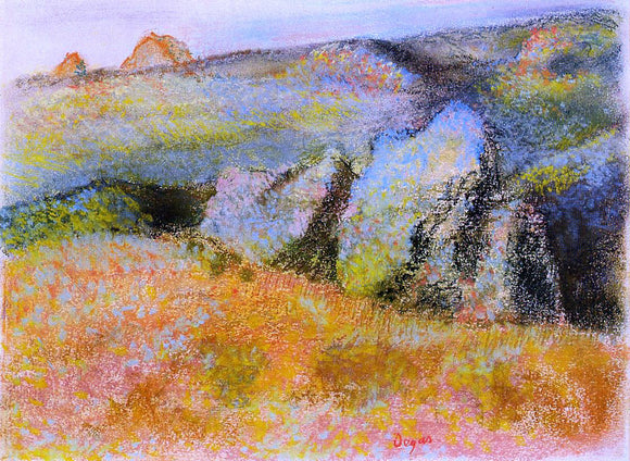  Edgar Degas Landscape with Rocks - Canvas Art Print