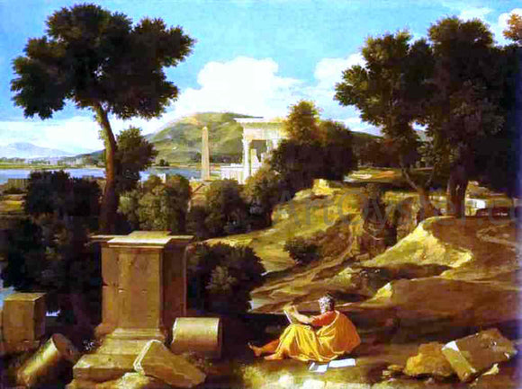  Nicolas Poussin Landscape with St. James in Patmos - Canvas Art Print