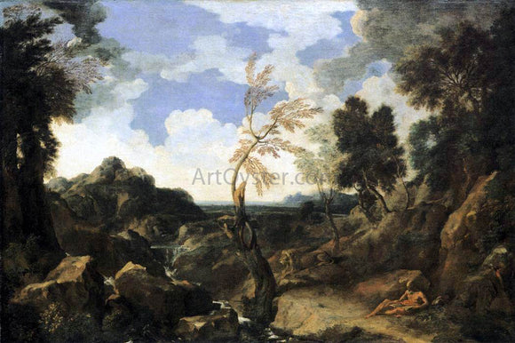  Gaspard Dughet Landscape with St Jerome and the Lion - Canvas Art Print