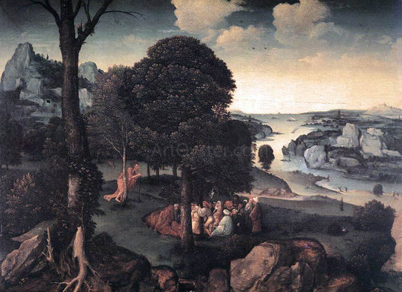  Joachim Patenier Landscape with St John the Baptist Preaching - Canvas Art Print
