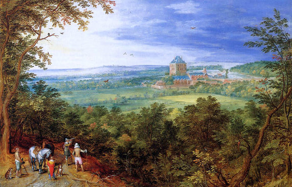  The Elder Jan Bruegel Landscape with the Chateau de Mariemont - Canvas Art Print
